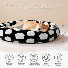 JOEJOY Donut: bordures elevées douces pour soutenir la tete du chien.