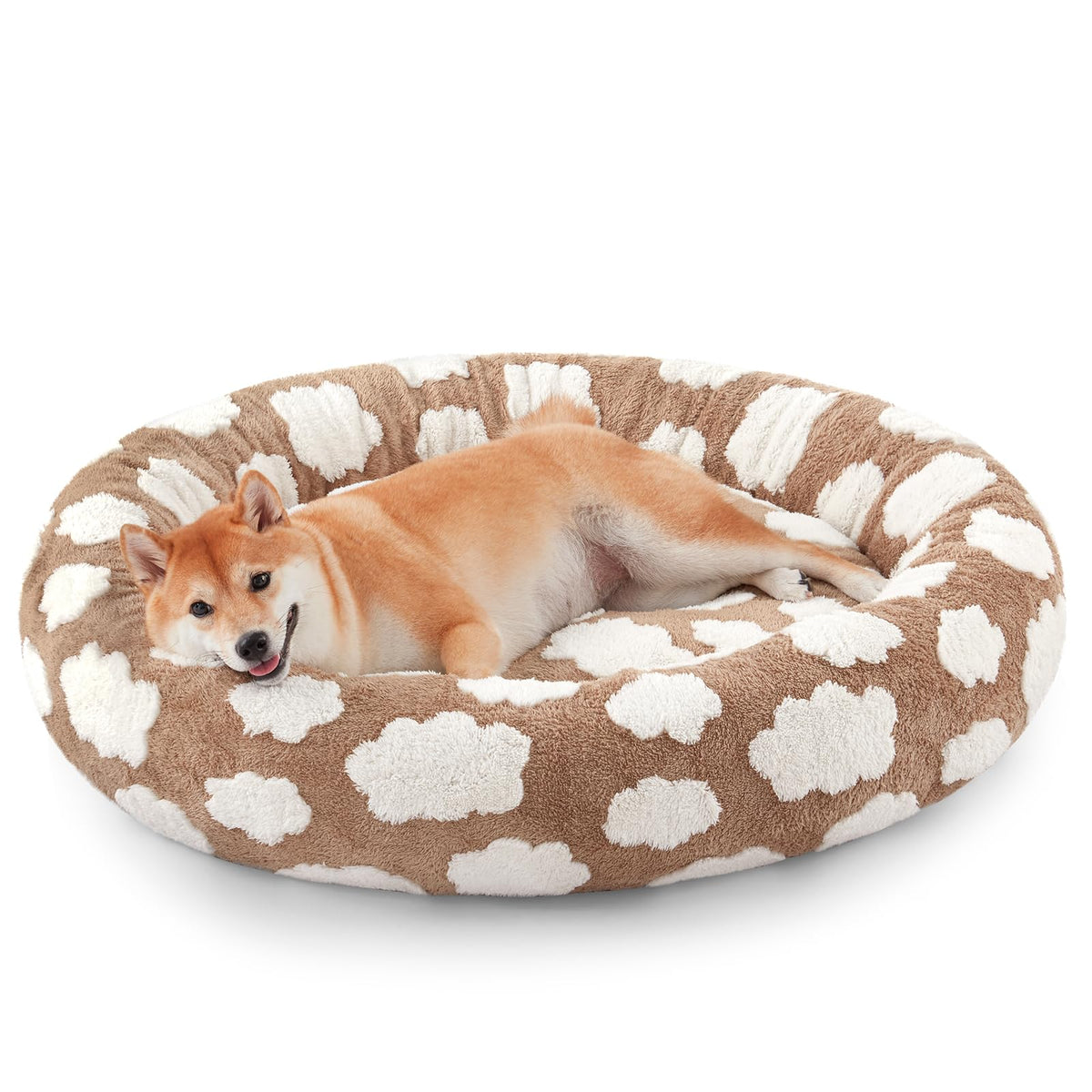 JOEJOY donut-chien-lit-ronde, cocon douillet pour le repos sécurisé.