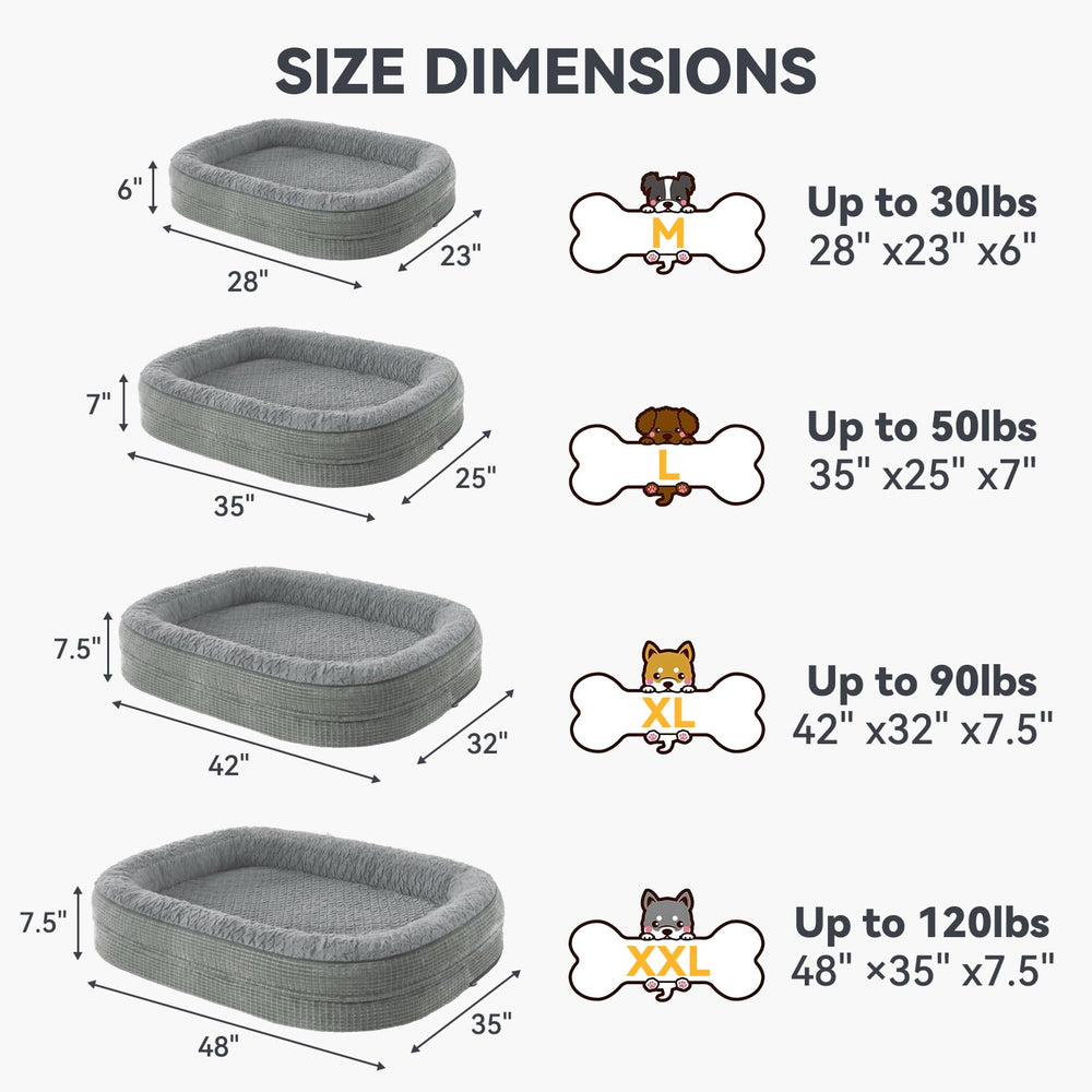 JOEJOY grande taille 42x32x7,5 pouces - parfait pour grands chiens