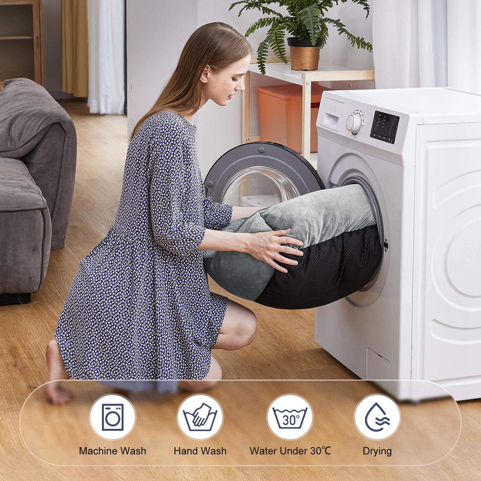 Lavage facile JOEJOY, nettoyage pratique en machine.