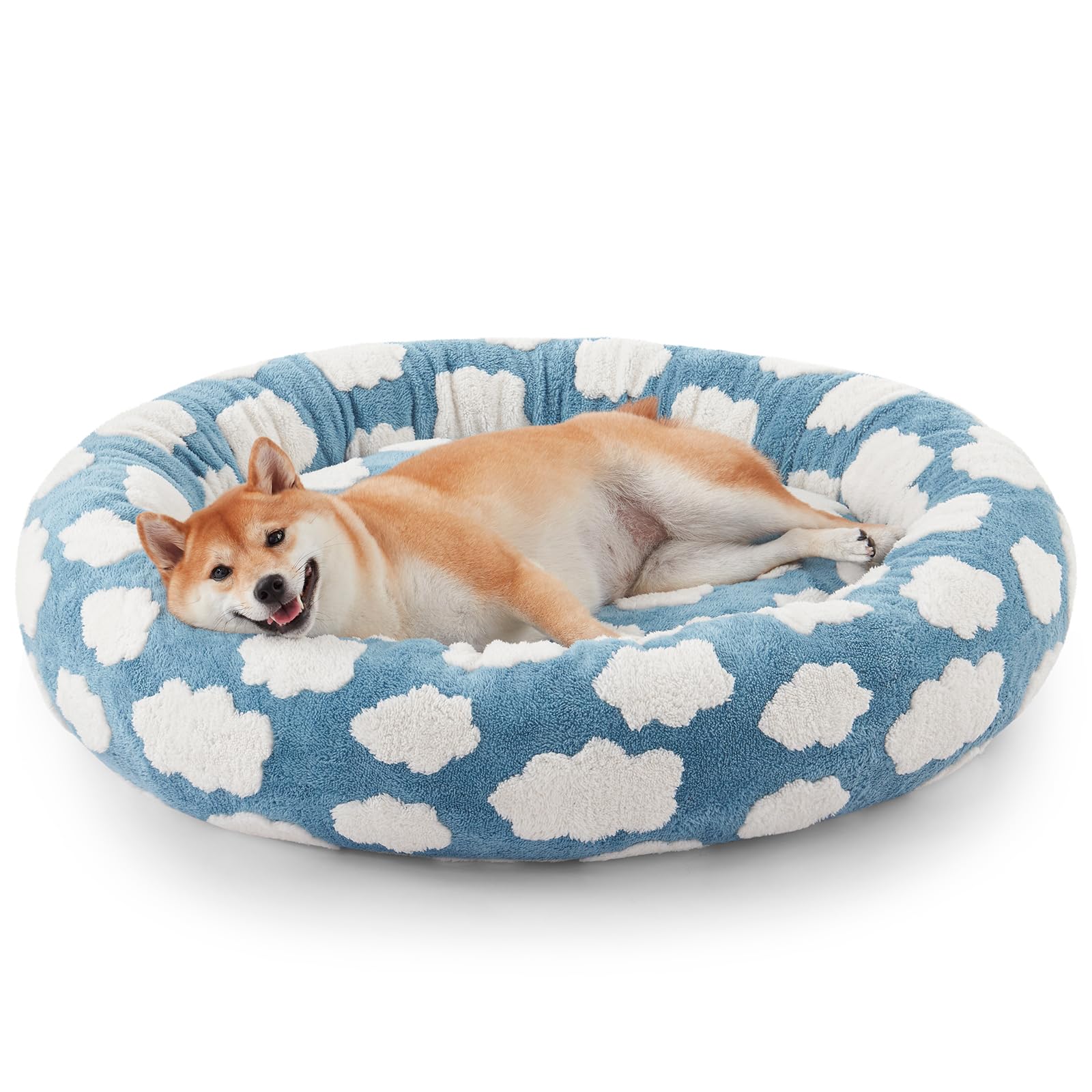 JOEJOY lit chien donut rond peluche, confort douillet au quotidien