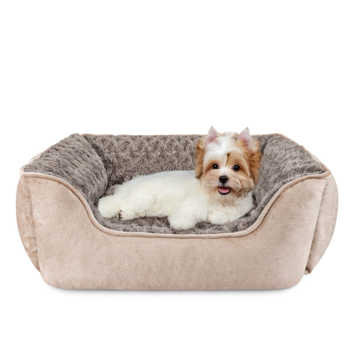 JOEJOY lit-chien rectangle beige pour un confort durable.