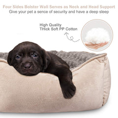 JOEJOY lit-chien rectangle grand douillet faux rose pour siestes luxueuses.