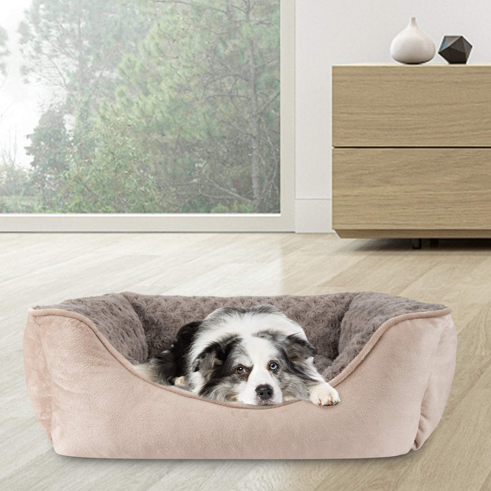 JOEJOY lit-chien rectangle grand utilisable en caisse ou sur canapé, polyvalence pratique.