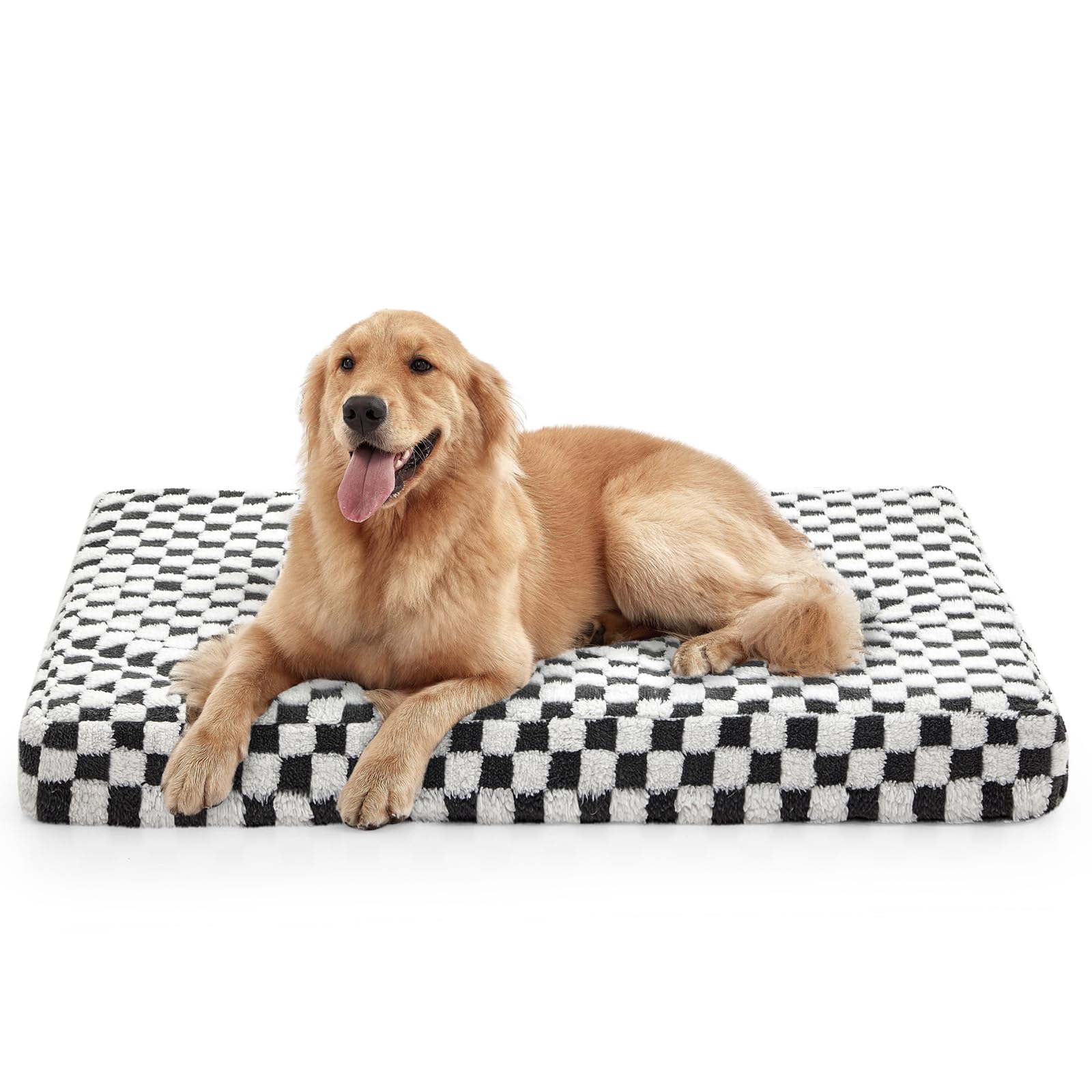 Lit JOEJOY XL avec design plaid doux pour un repos apaisé.