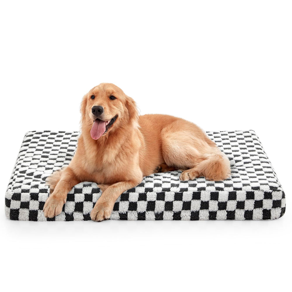 Lit JOEJOY XL avec design plaid doux pour un repos apaisé.