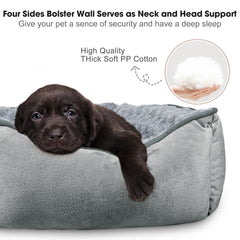 Lit rectangulaire JOEJOY pour chien moyen, confort optimal.