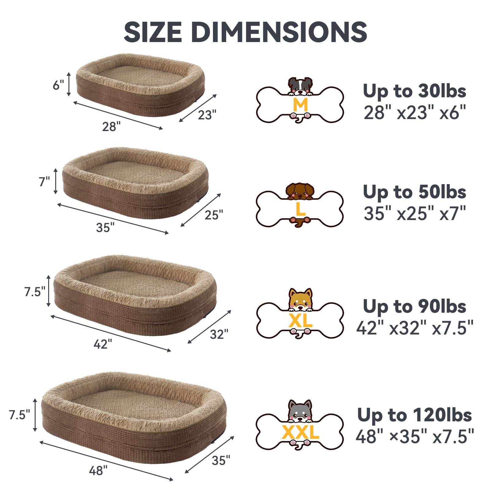 JOEJOY taille 35x25 pouces adaptée chiens jusqu’à 50 lb