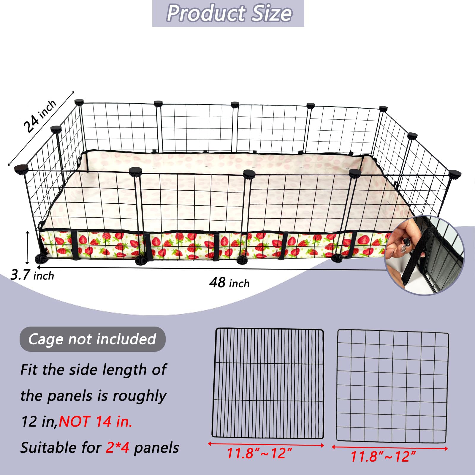 Le liner JOGEPEYO 24x48 s'adapte parfaitement à une cage standard pour petits animaux.