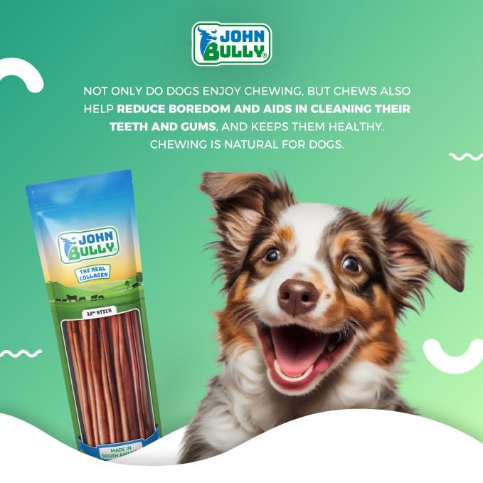 JOHN BULLY Collagen Stick riche en protéines : complément nutritif pour chiens.
