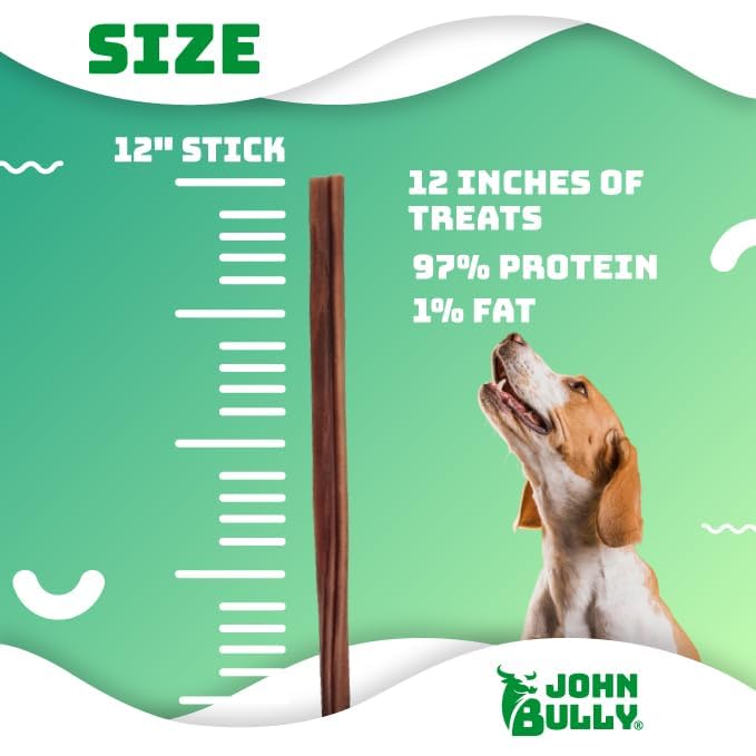 JOHN BULLY Collagen Stick 12 inch 5pk : idéal en sorties et voyages.