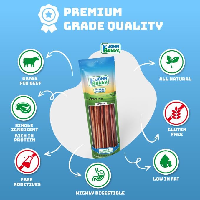 JOHN BULLY Collagen Stick sans odeur : collagène naturel apprécié par les chiens.
