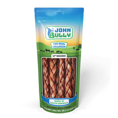 John Bully Collagène tressé 12 po — emballage pratique et sans odeur pour chien.