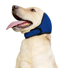 JOHNBOLIN cache-oreilles pour chien bleu pendant le bain protège les oreilles et améliore le confort.