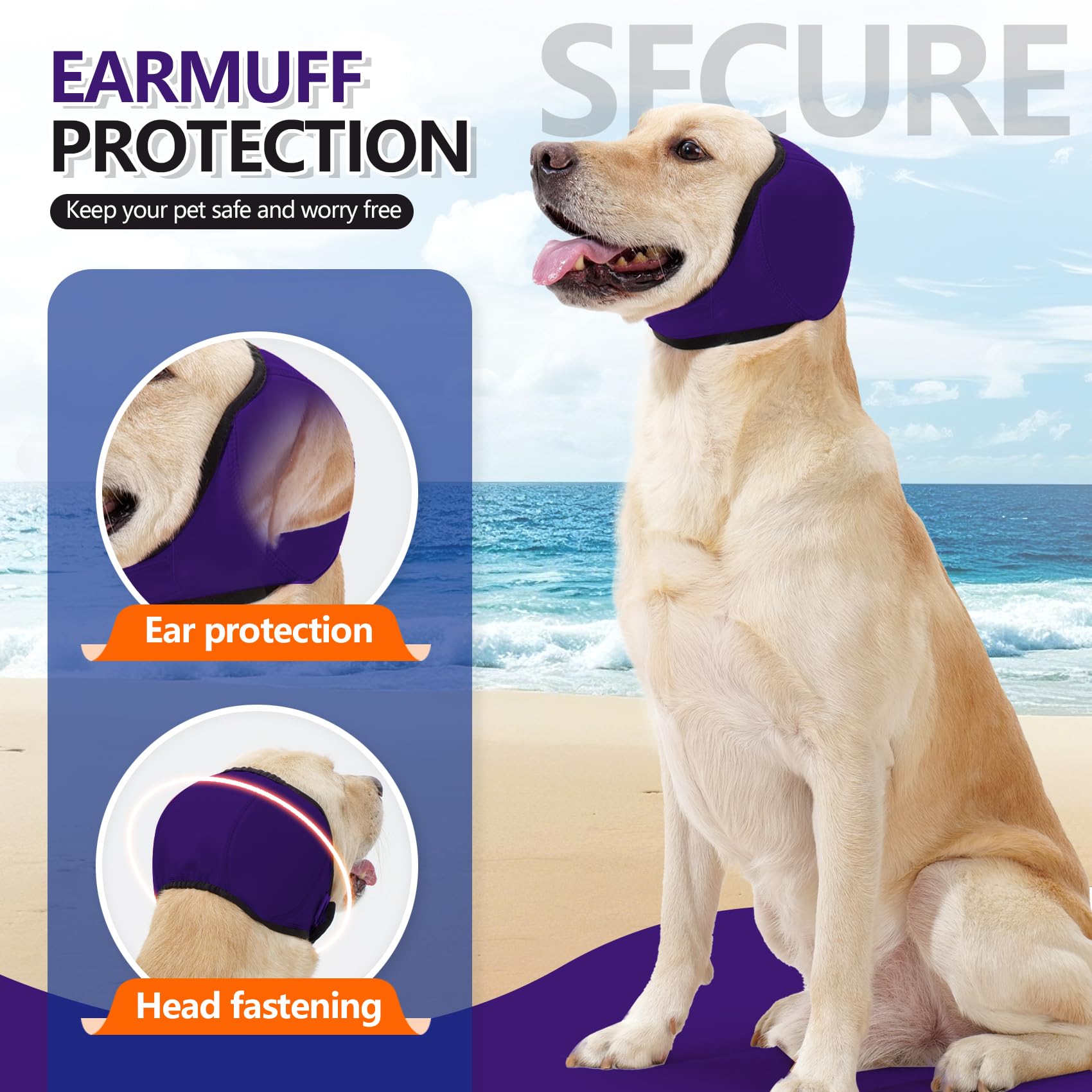 JOHNBOLIN cache-oreilles chien imperméable protège lors du bain.