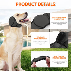 JOHNBOLIN cagoule-apaisante-chien bain protège les oreilles des éclaboussures.