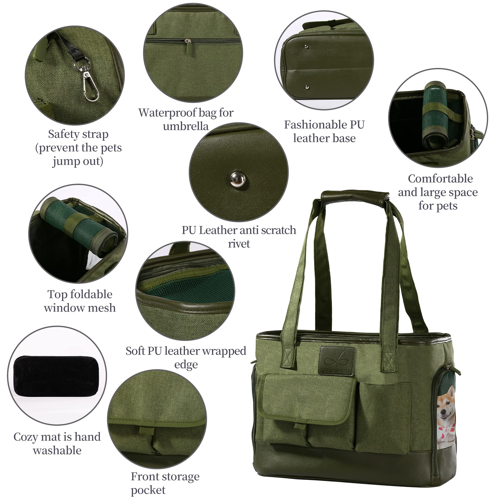 Johomviin poches pratiques rangement — emplacements pour friandises et clés.