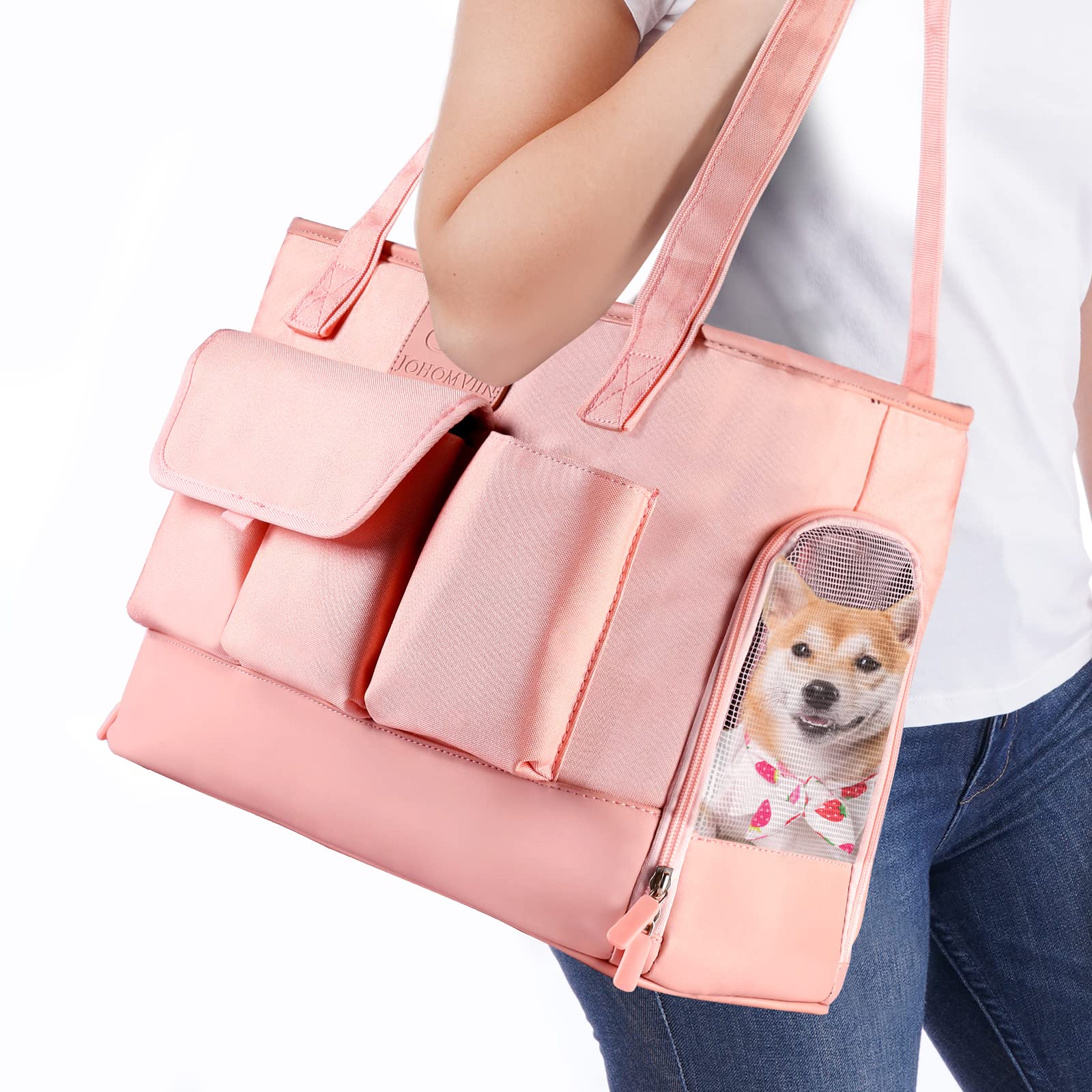 Johomviin sac animal exterieur rose, design élégant et portable.