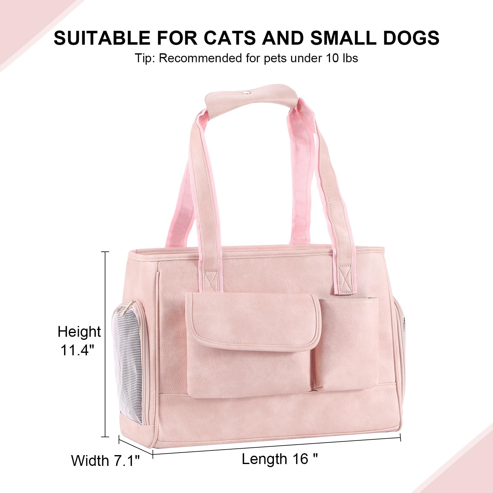 Johomviin sac-transit-chat rose poches pratiques pour objets essentiels.