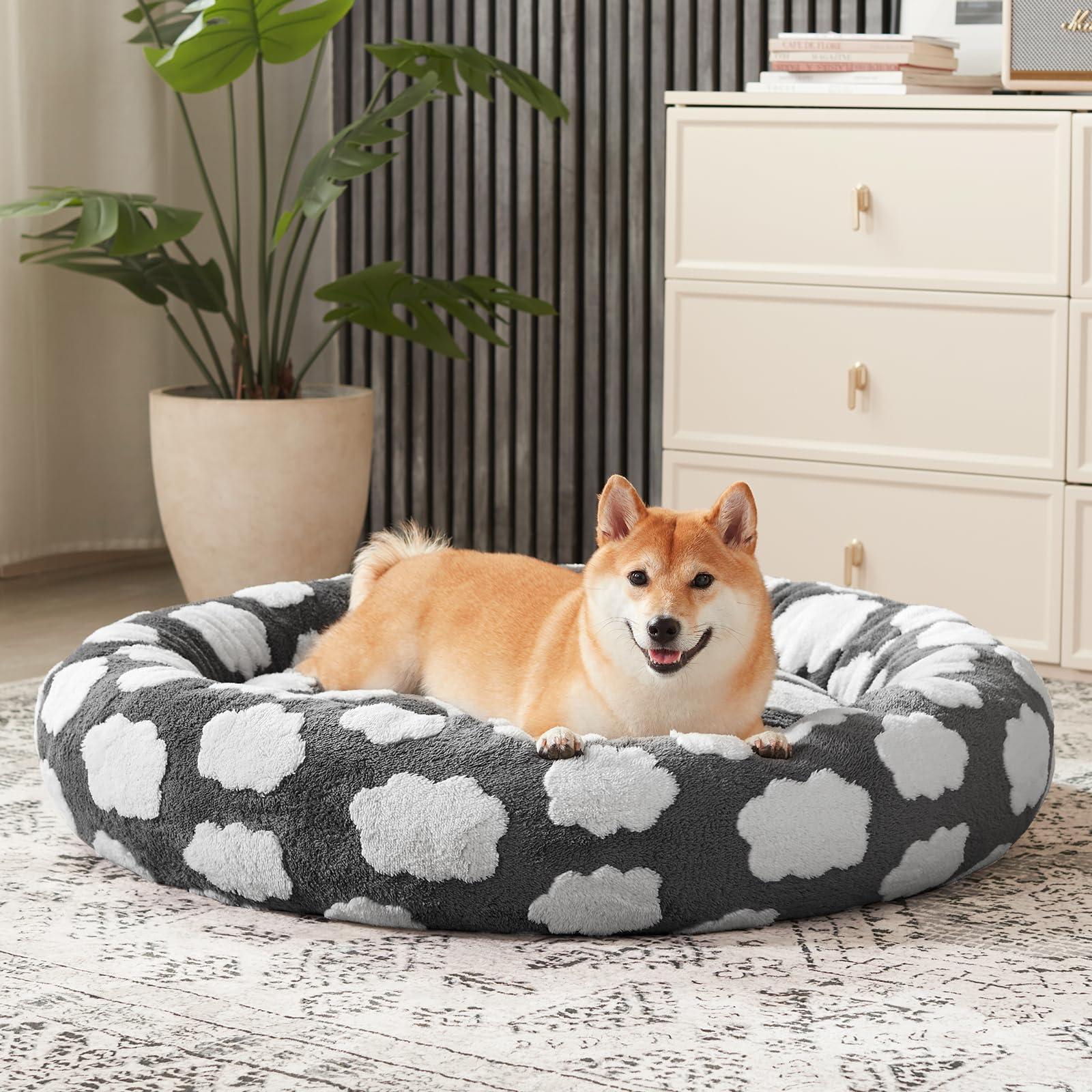 JOEJOY lit chien taille M, soutien moelleux pour chiens moyens