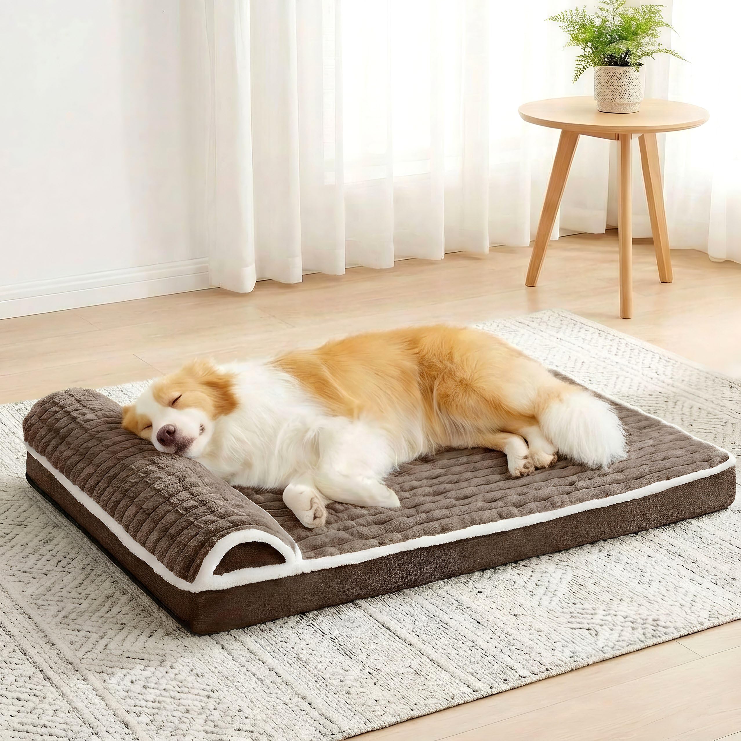 Lit pour chien Jolifield avec mousse nid-dabeille offrant un soutien articulaire