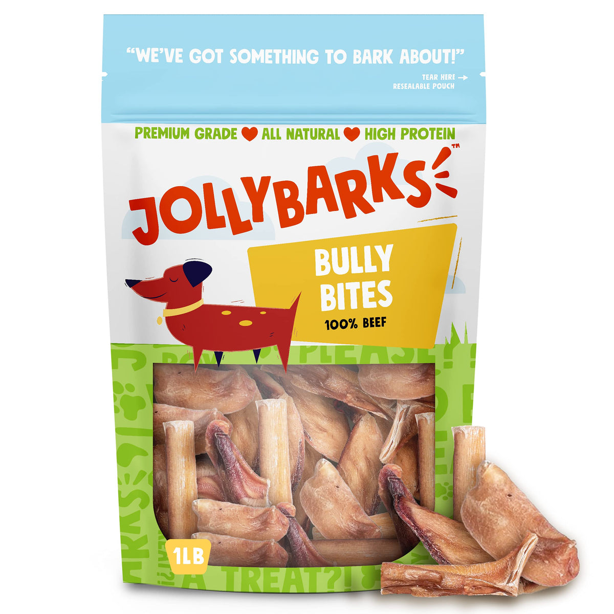 Bâtons Bully Jolly Barks emballage 1 livre, pratique pour chiens.