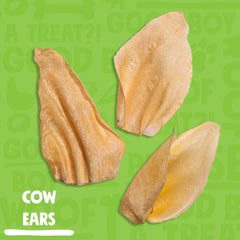 Jolly Barks – Oreilles entières de vache blanches, forme naturelle.