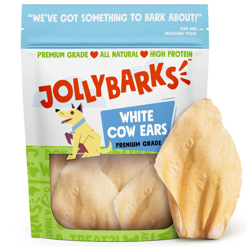 Jolly Barks – Détail texture croquante des oreilles de vache blanches.