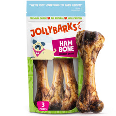 Os de fémur de porc Jolly Barks 8 pouces ensemble, mastication durable pour chiens actifs.