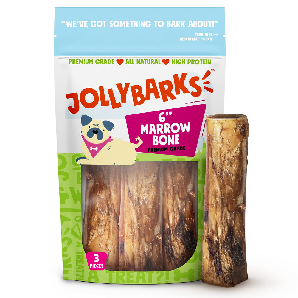 Jolly Barks Pack3 os marrow 6 pouces, longue mâche pour grands chiens.