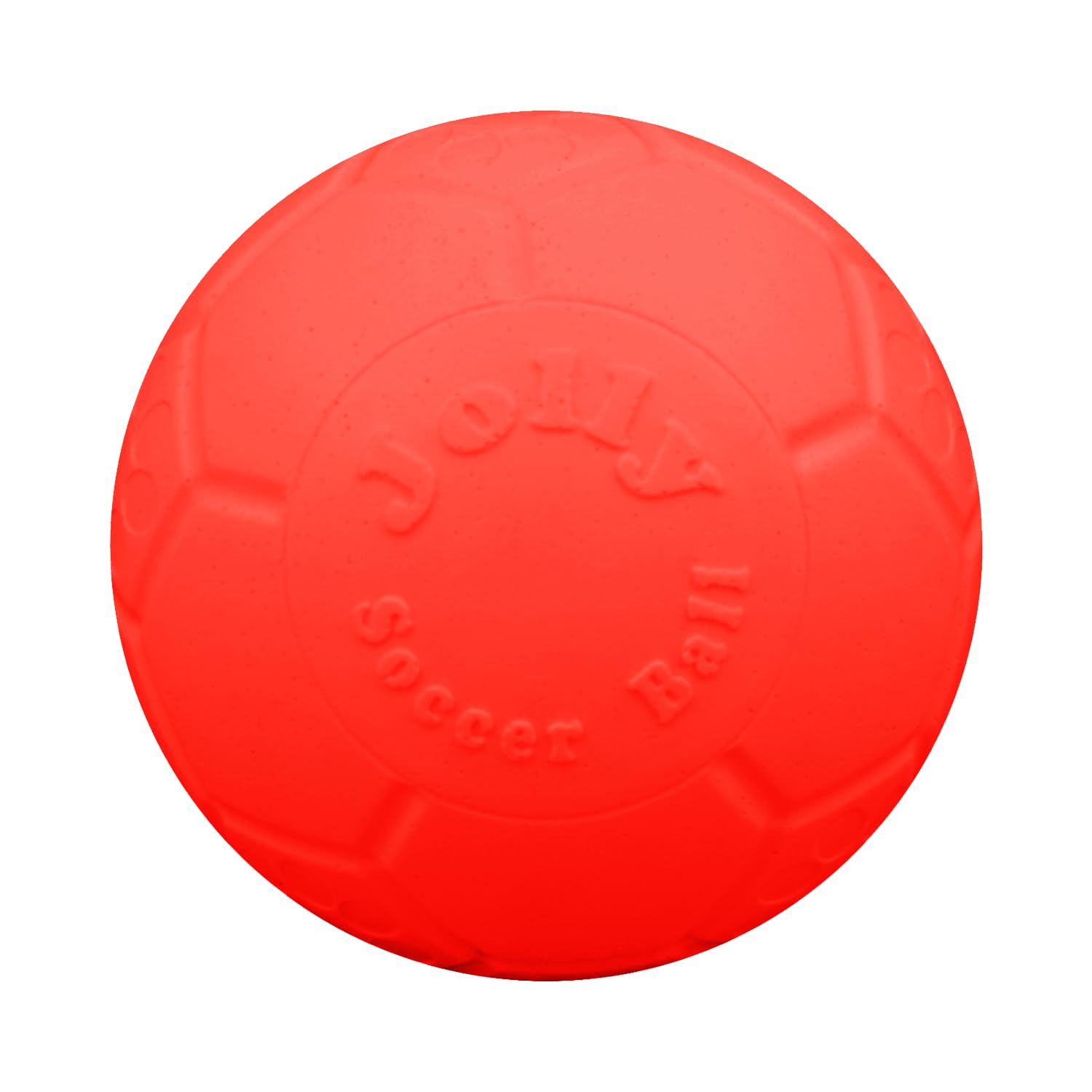 Balle Jolly Pets Football grande flottante orange, idéale pour récupérer dans l'eau.