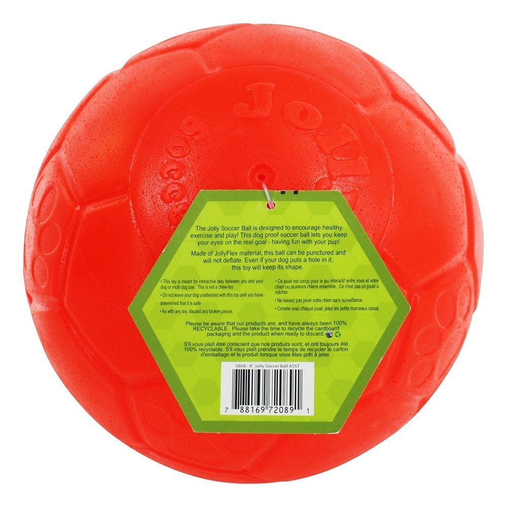 Ballon de football Jolly Pets, souple et durable pour tous les chiens.