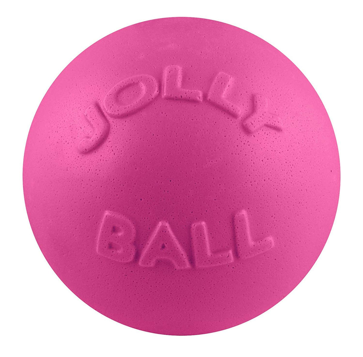Balle Bounce-N-Play de Jolly Pets rose en action pour chien actif et joueur.