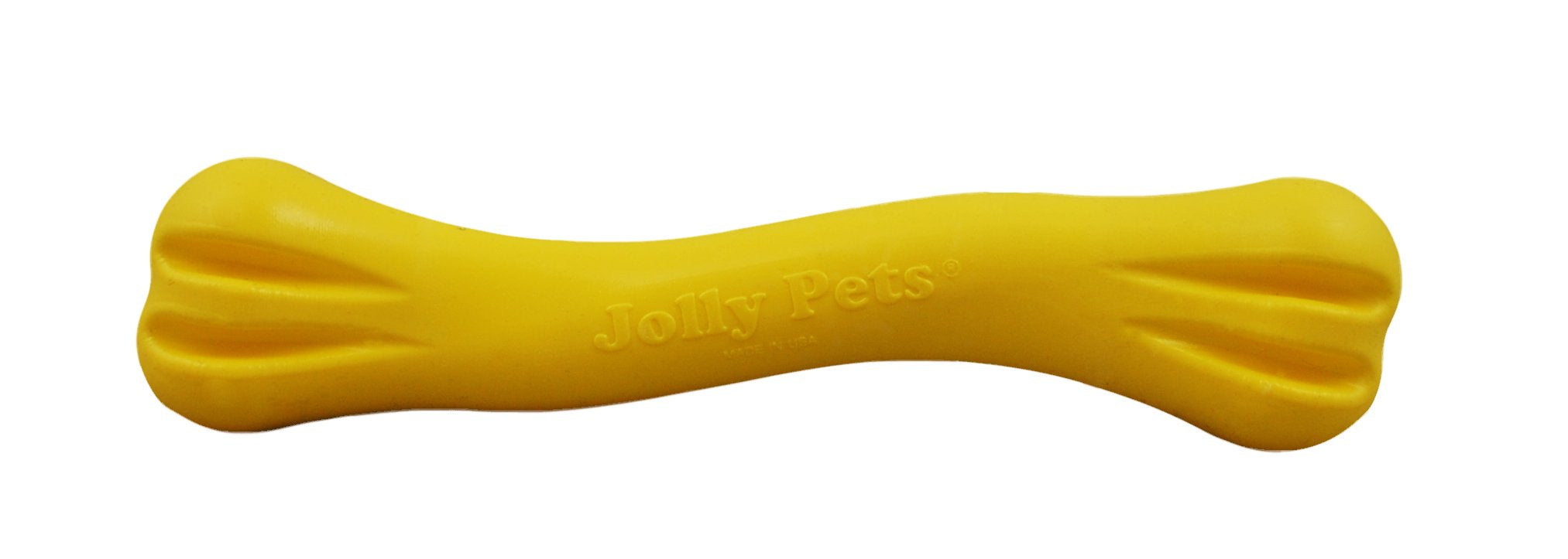Jolly Pets Jolly Bone petit jaune, prise en main facile, idéal pour petits chiens.