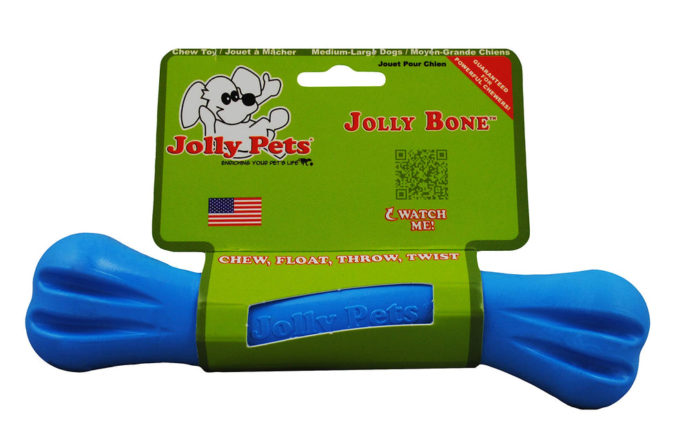 Jolly Pets Jolly Bone moyen bleu, design antidérapant pour prise sûre