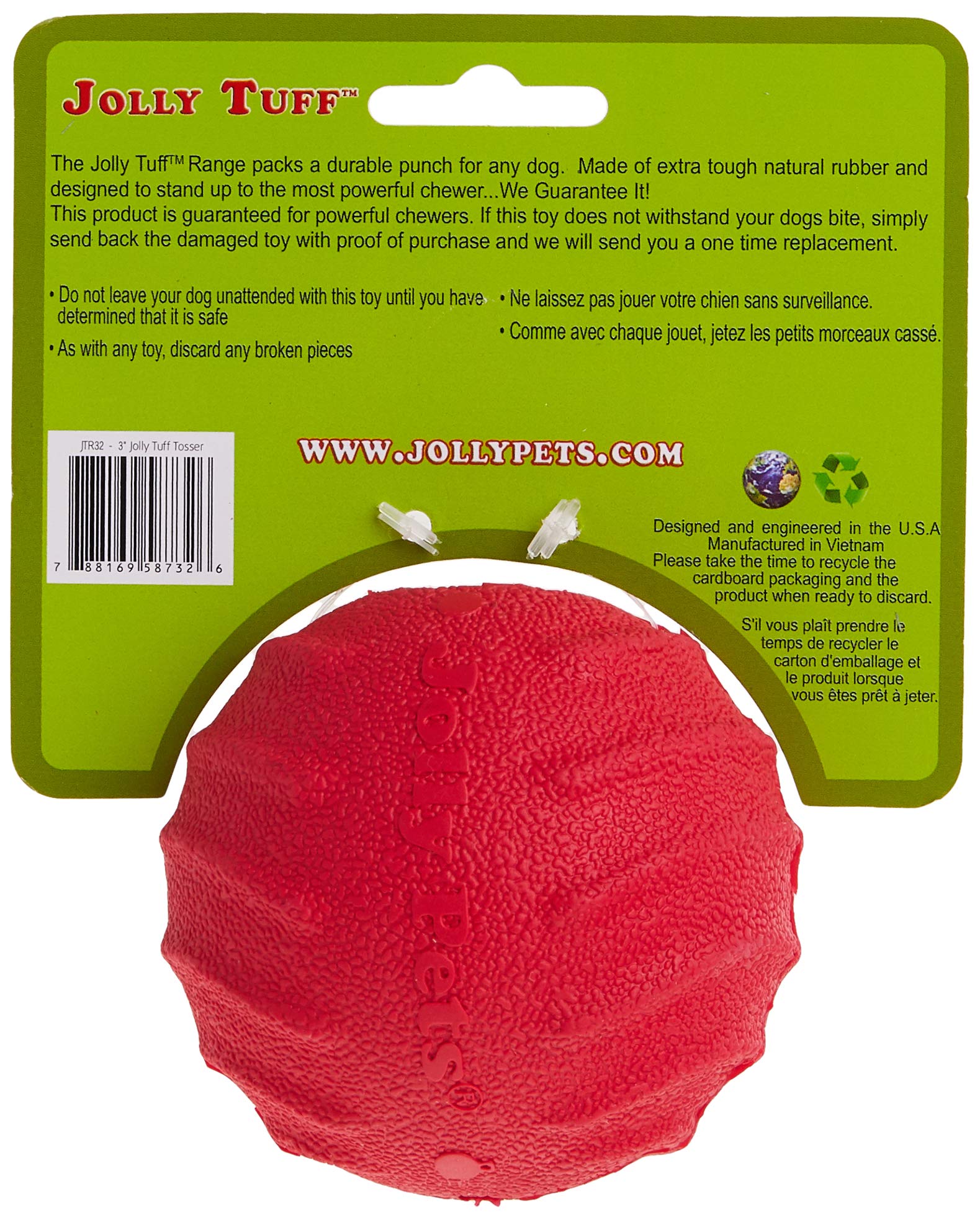 Session de jeu avec Jolly Pets Tuff Tosser lors d’un lancer et récupération