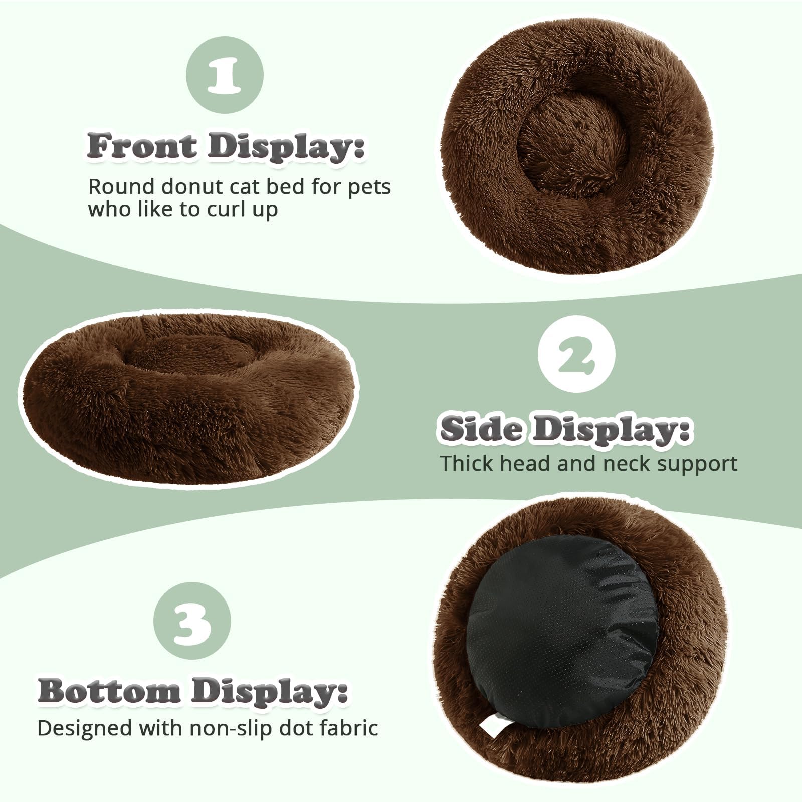 Lit donut JOLLYVOGUE lave en machine, entretien facile.