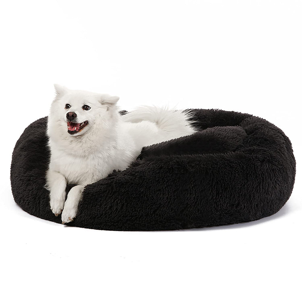 JOLLYVOGUE lit-donut-peluche-petit-chien, confort moelleux et sécurité.