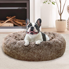 Lit rond en forme d'anneau JOLLYVOGUE, 20 pouces, parfait pour chat et chiot, confort profond.