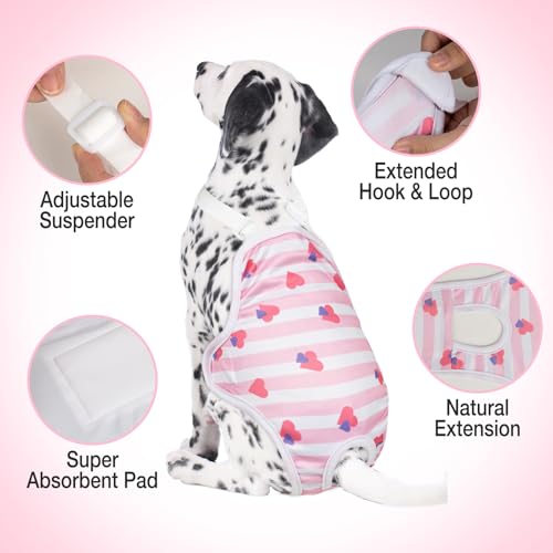 Couche-chienne lavable avec bretelles reglables, confort et maintien.