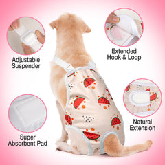 Couches Jollywoods pour chien femelle avec suspendeur reglable, ajustement sûr.