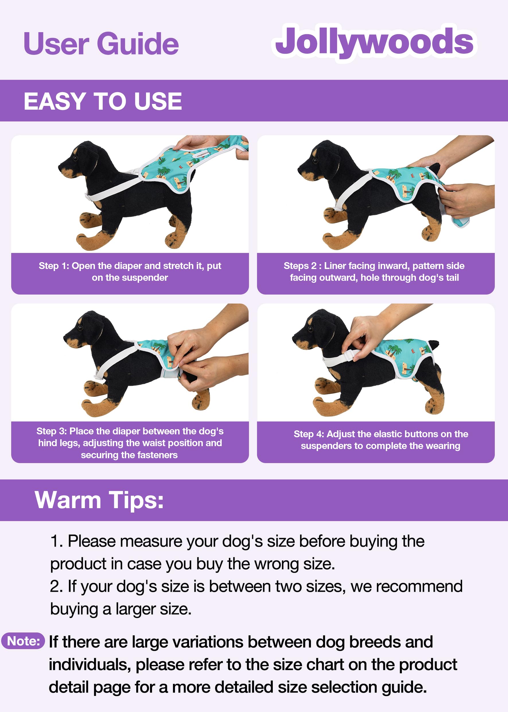 Jollywoods fixation harnais stable, adaptable et sûr pour chien actif.