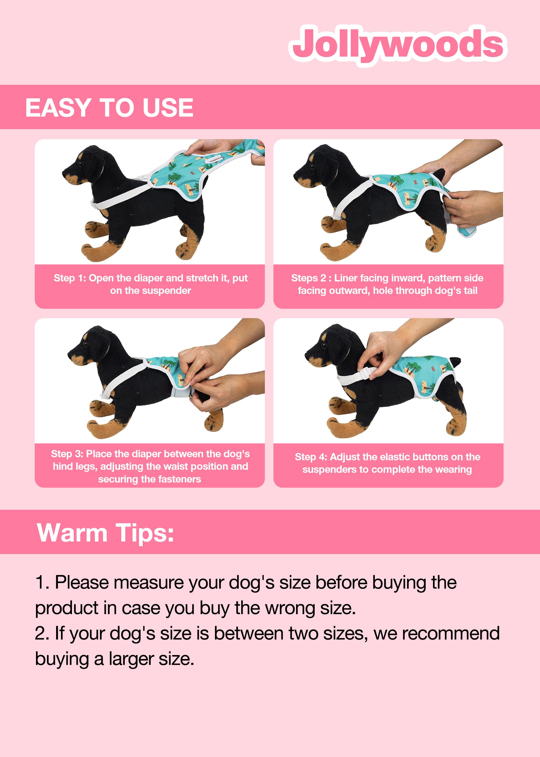 Protection contre les fuites Jollywoods pour chienne en chaleur.