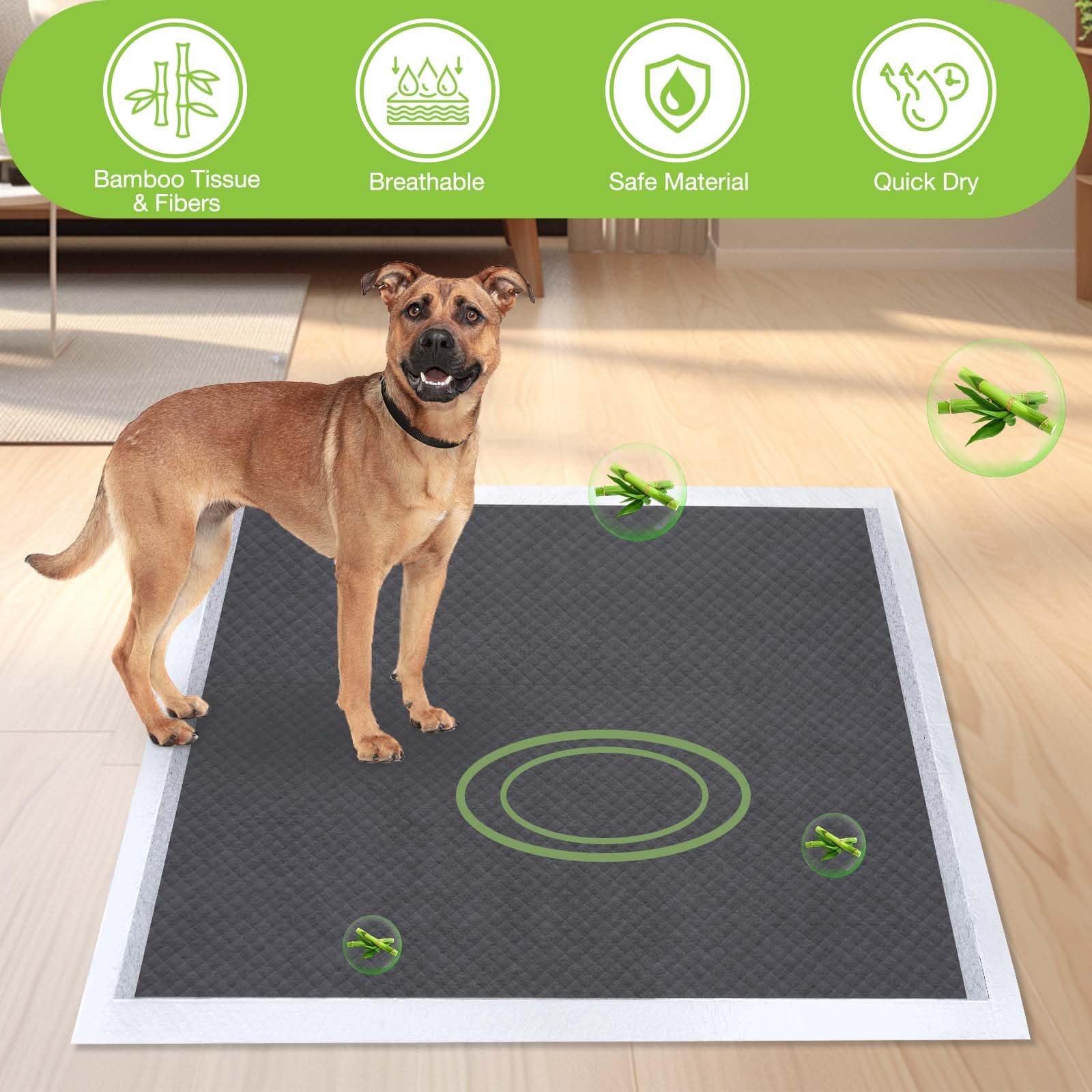 Tapis-pipi Jollywoods 18x24, surface diamantée qui répartit rapidement le liquide.