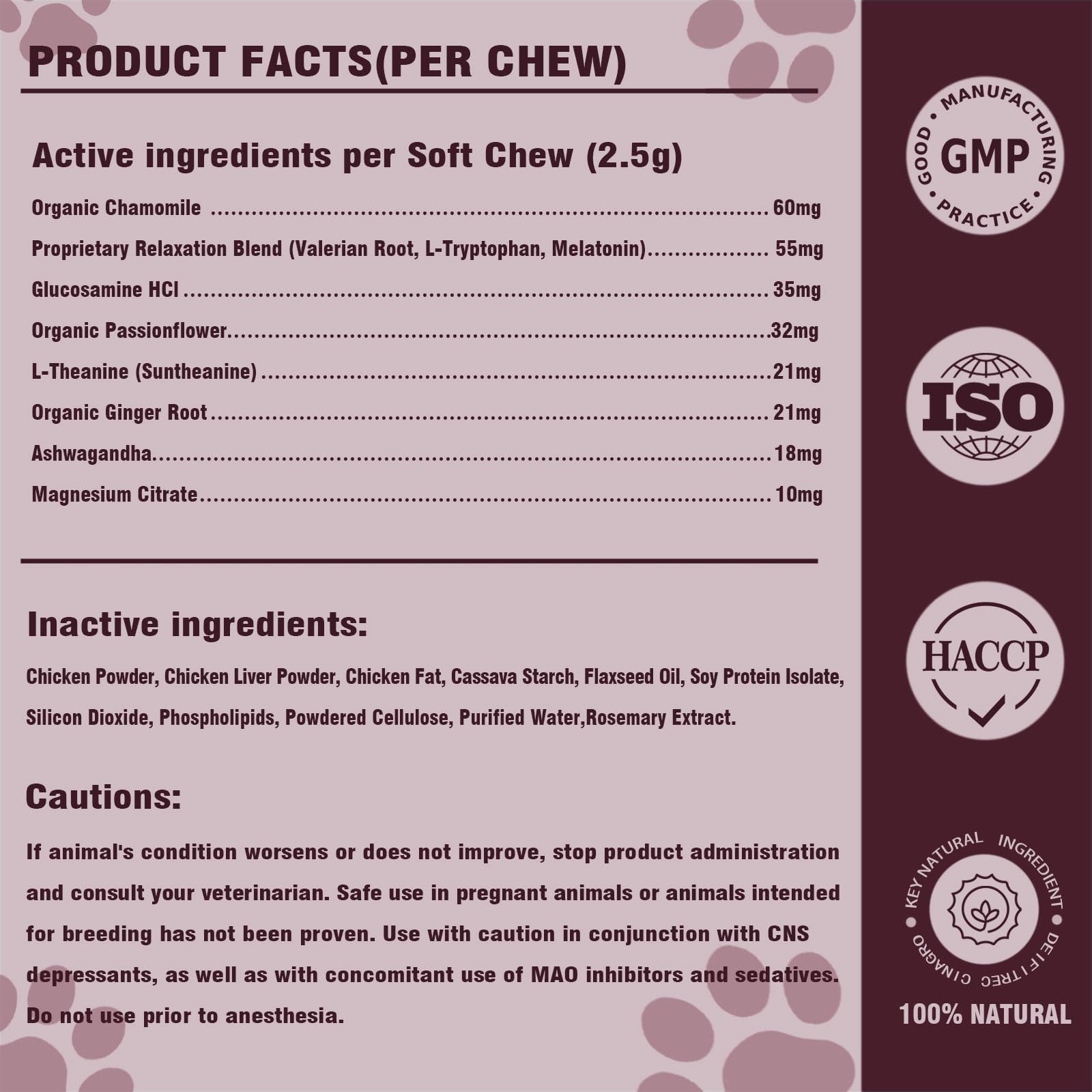 Jomielerr friandises apaisantes pour chiens, nuit calme et sommeil paisible.