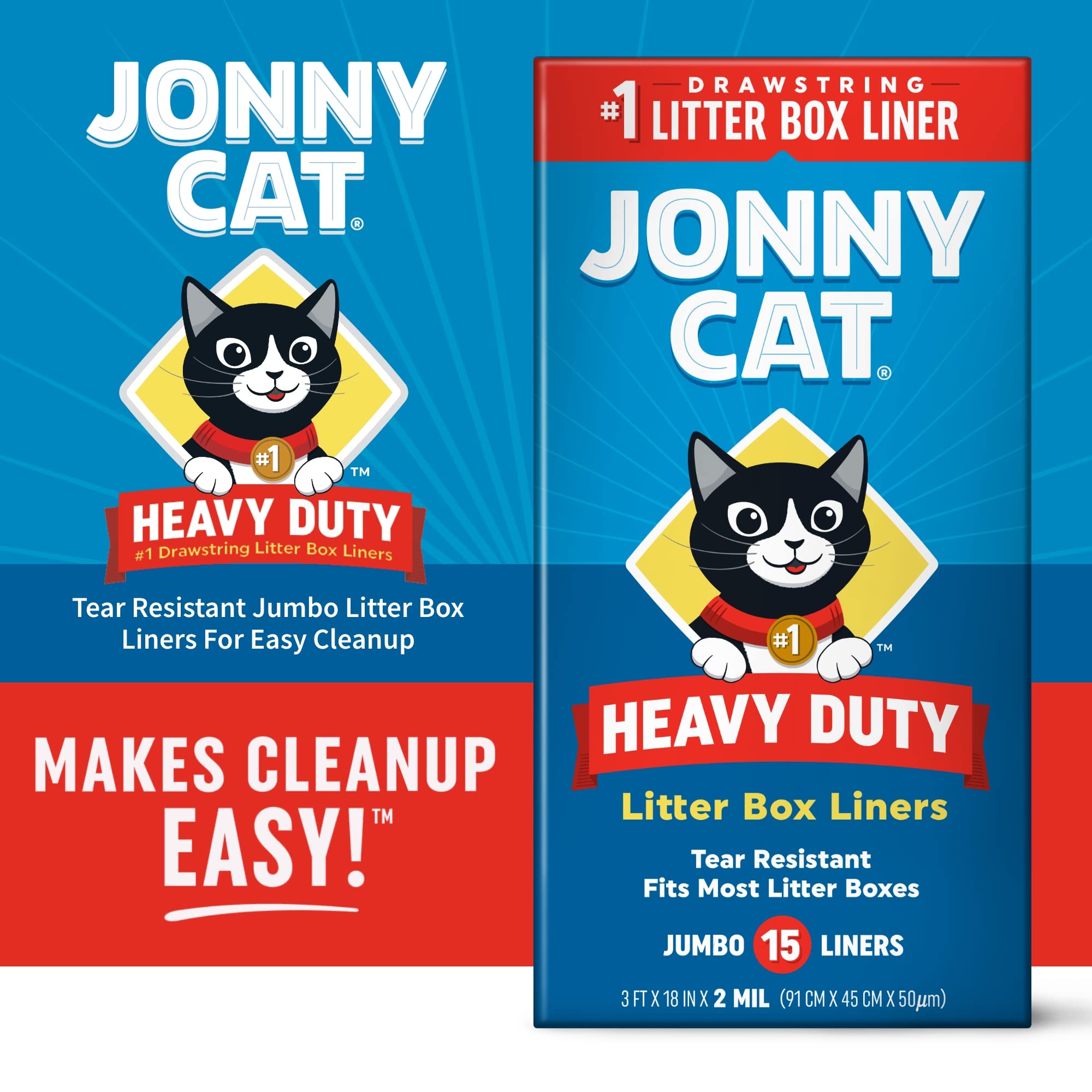 Jonny Cat Liner anti-fuite grand format pour litière propre.