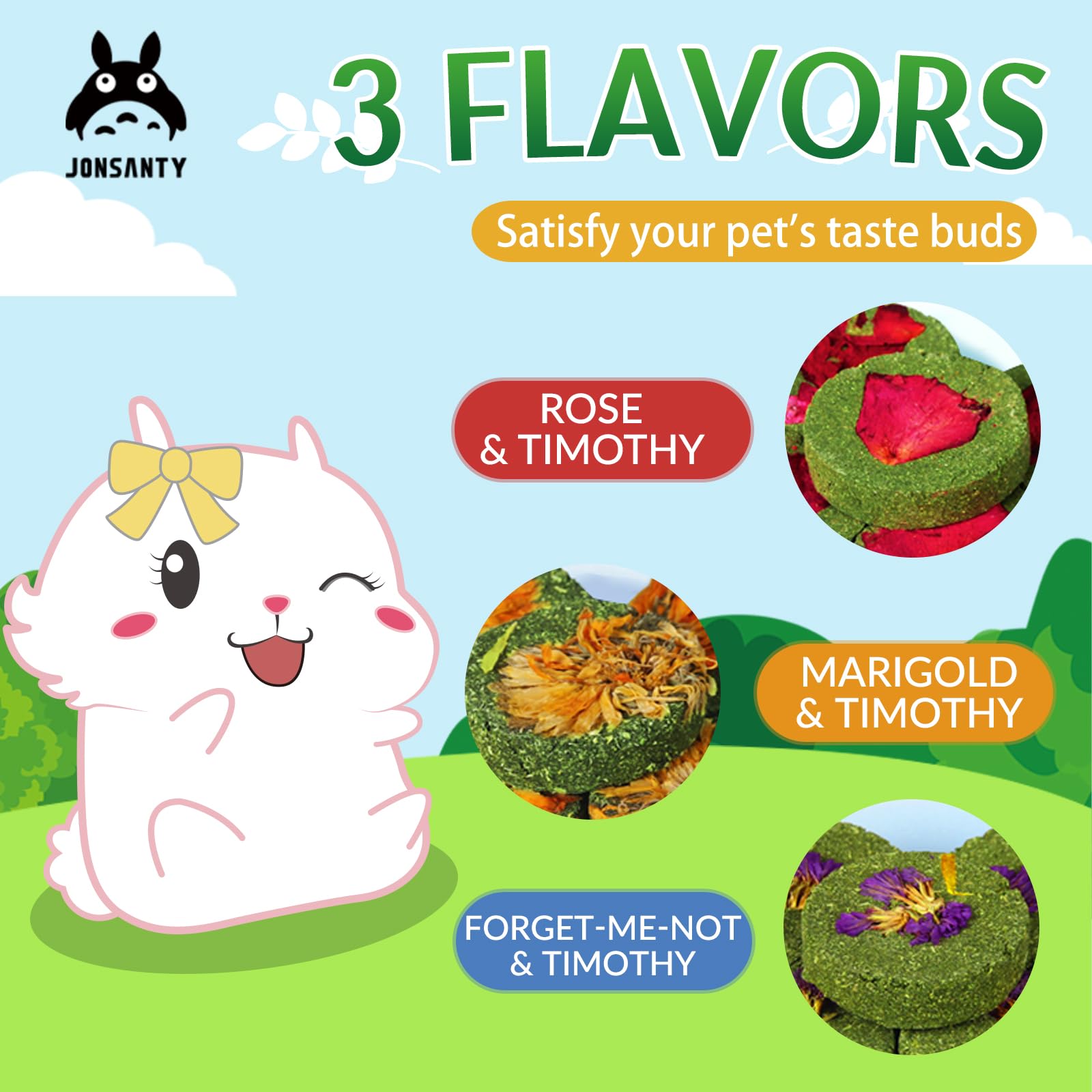 JONS NTY – Gâteaux de foin Timothy: variété gourmande pour petits animaux.