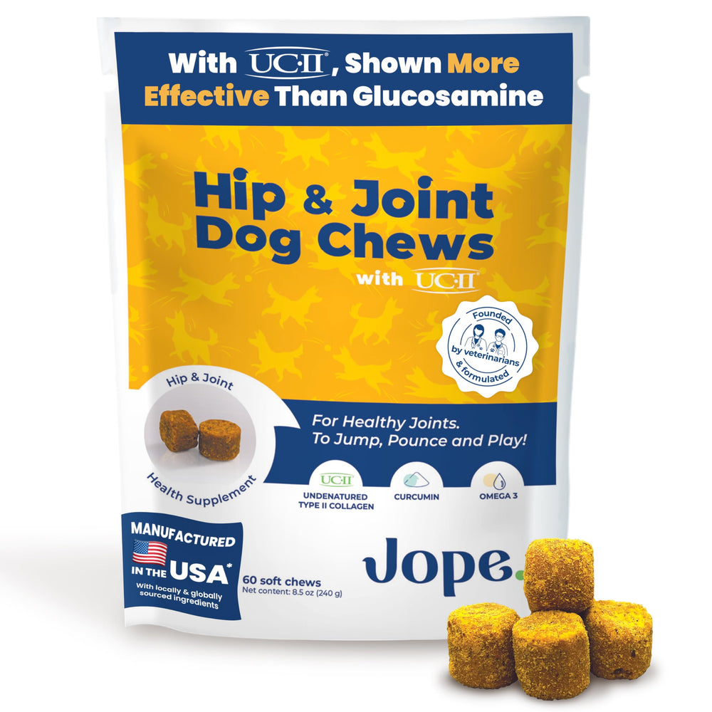 Boîte Jope montrant l'emballage du complément articulation pour chiens.