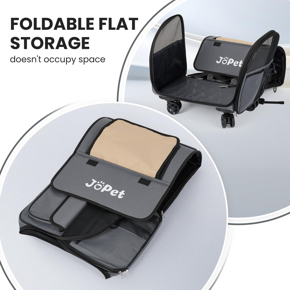 JoPet sac chat roues, ventilation et confort lors des sorties.