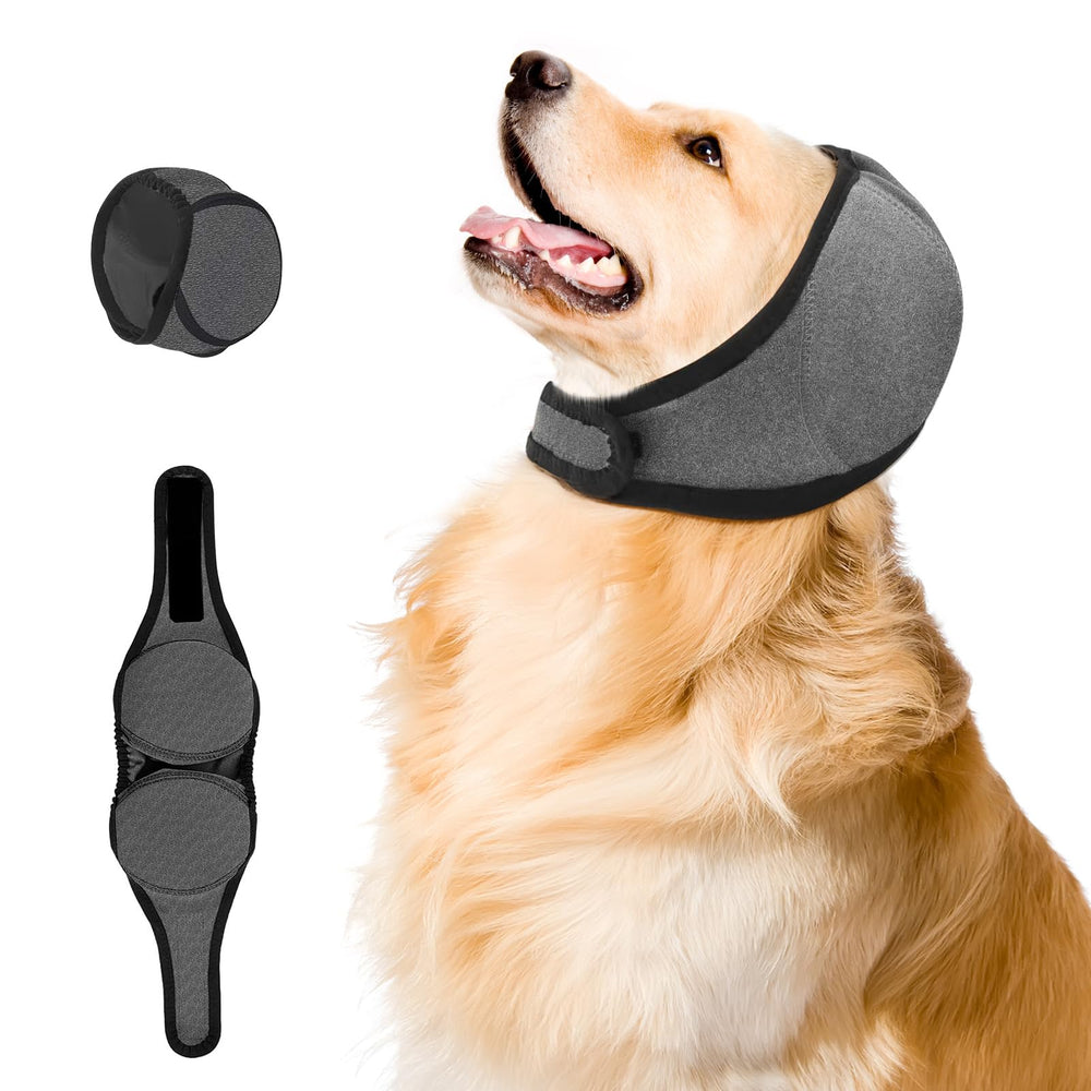 Cache-oreilles Jorme pour chien gris petit, protection auditive et confort.
